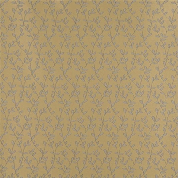 Designer Fabrics 54 in. Wide - Blue And Gold Vine Leaves Jacquard Woven Upholstery Fabric D317 - main